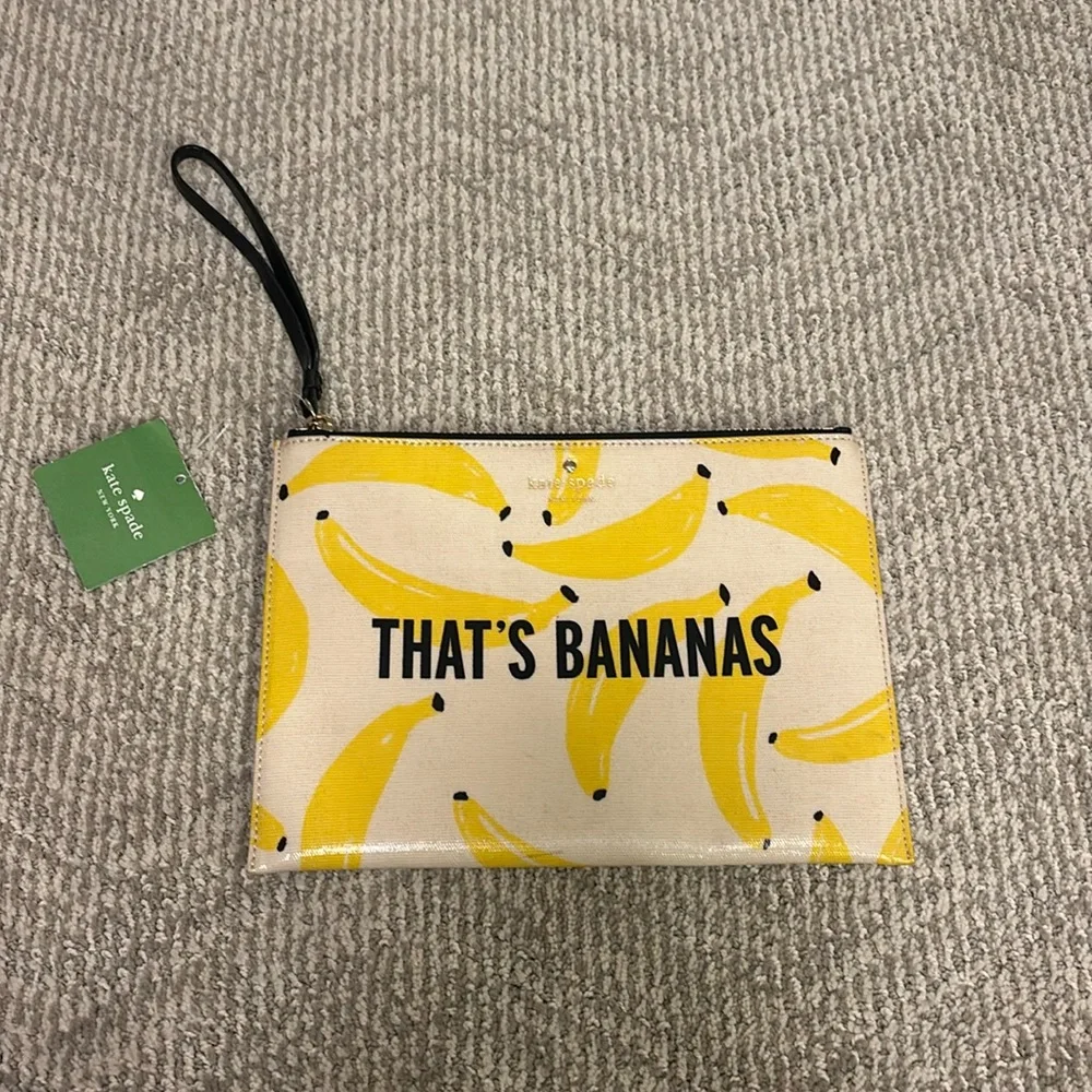 NWT Kate spade “That’s Bananas” wristlet zipper pouch - Picture 1 of 5